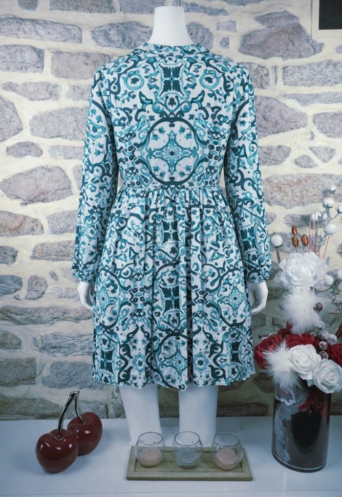 Robe chemise bohème verte et blanche Femme taille 54 marque Missguided 🌺 - photo numéro 2