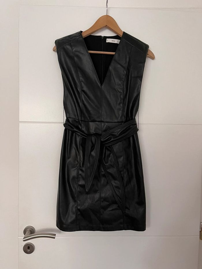 Cuir Noir Mango Robe Simili Cuir Similicuir Femme Robe Mango