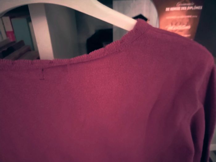 Très beau pull vieux rose "Kiabi" 100%  coton neuf - photo numéro 4