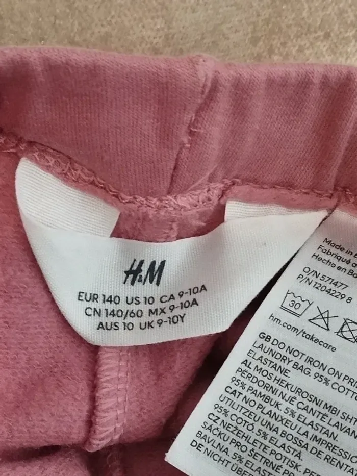 Legging rose lila H&M intérieur molleton fille 10 ans - photo numéro 4