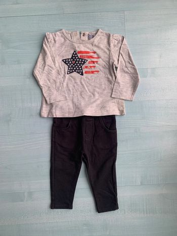 Ensemble pantalon t shirt fille nano nanette 6 mois