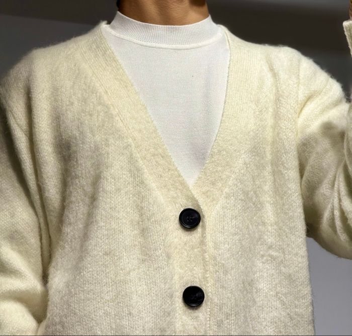 Cardigan oversize crème - photo numéro 3