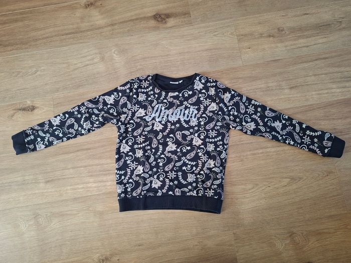 Pull/sweatshirt bleu marine à motifs "Amour" Name It 11/12 ans