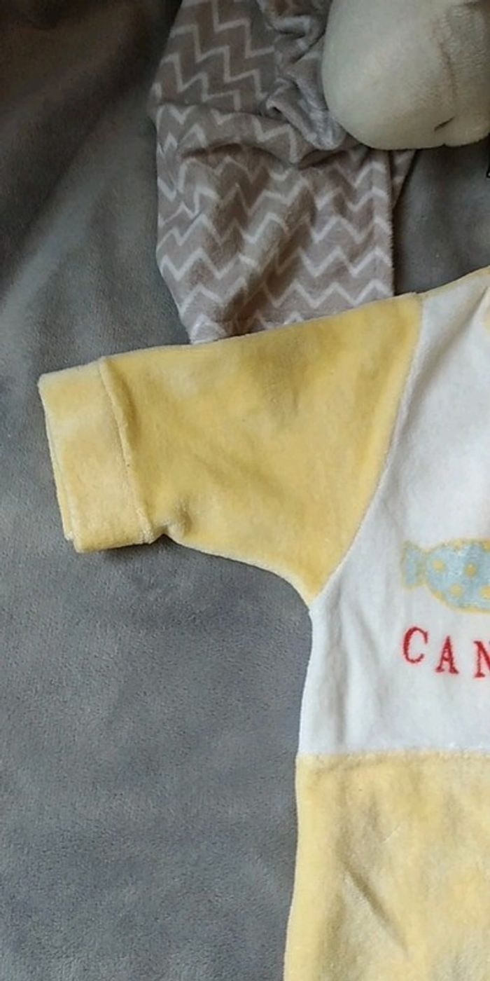Combinaison velours / Pyjama été Mixte 12 mois "Candy Ice Sweet" - photo numéro 3