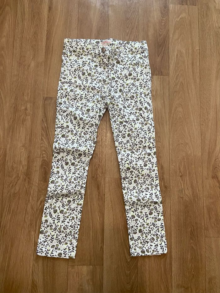 Pantalon blanc fleuri fille 6 ans