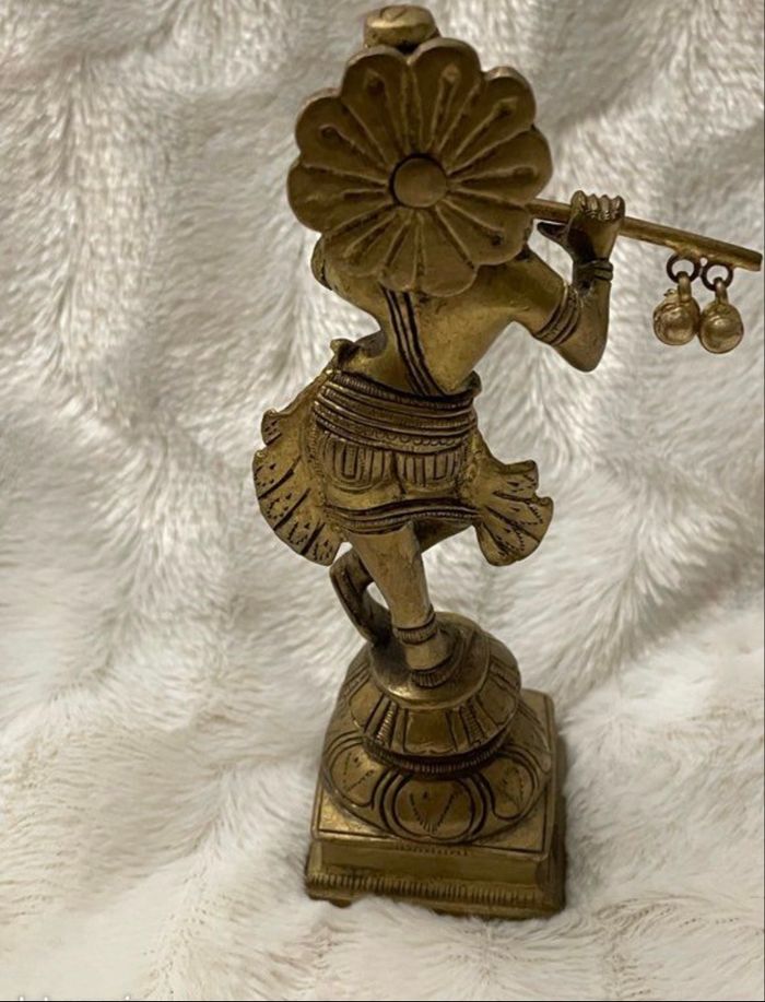 Statuette Krisna bronze doré - photo numéro 4