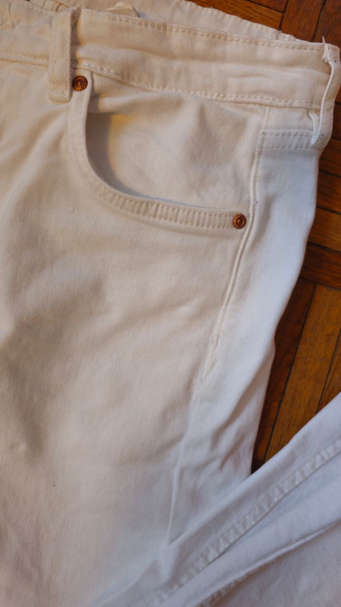 Jean blanc taille haute Zara - photo numéro 2