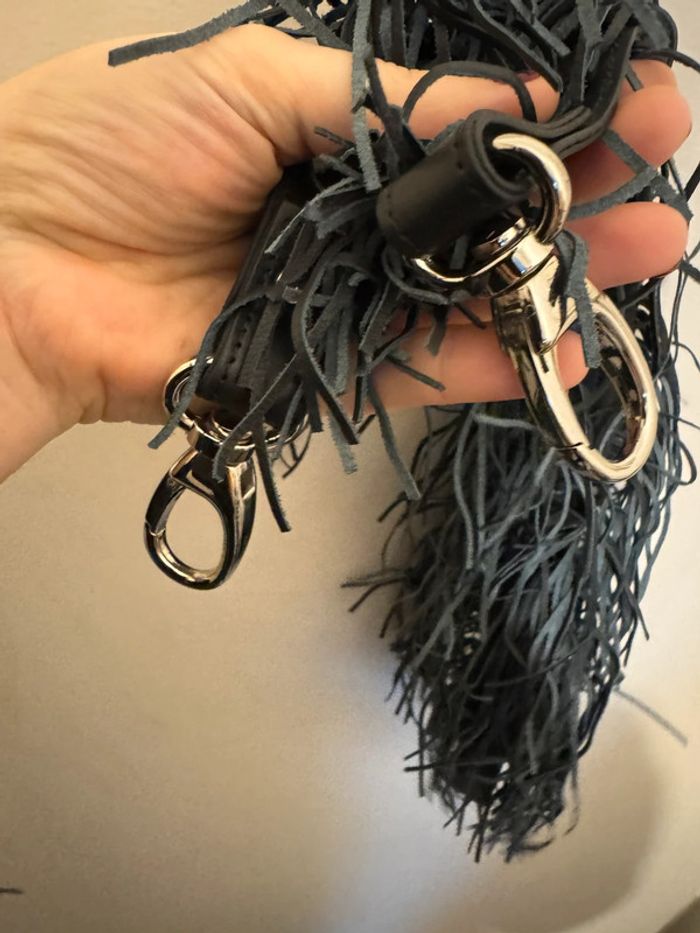 Bandouliere sac noir a frange raoulle - photo numéro 2