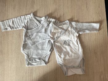 Body manches longues - 1 mois - Lot de 2