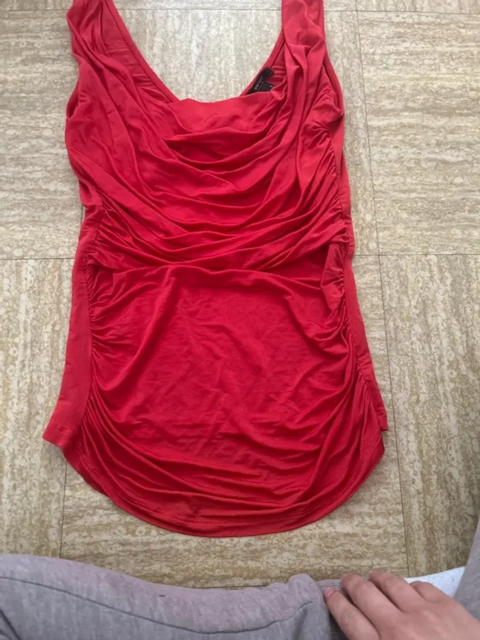 Haut débardeur rouge mango taille s - photo numéro 3