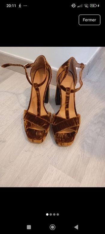 Talons hauts velours marrons Sézane 