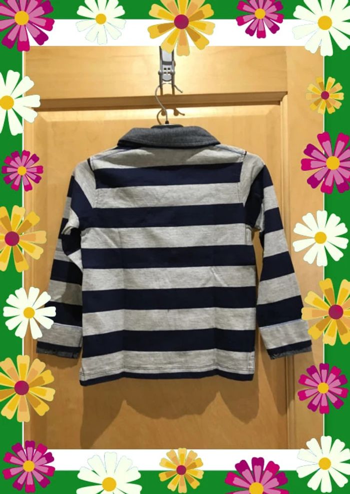 Polo vertbaudet gris et marine - photo numéro 2