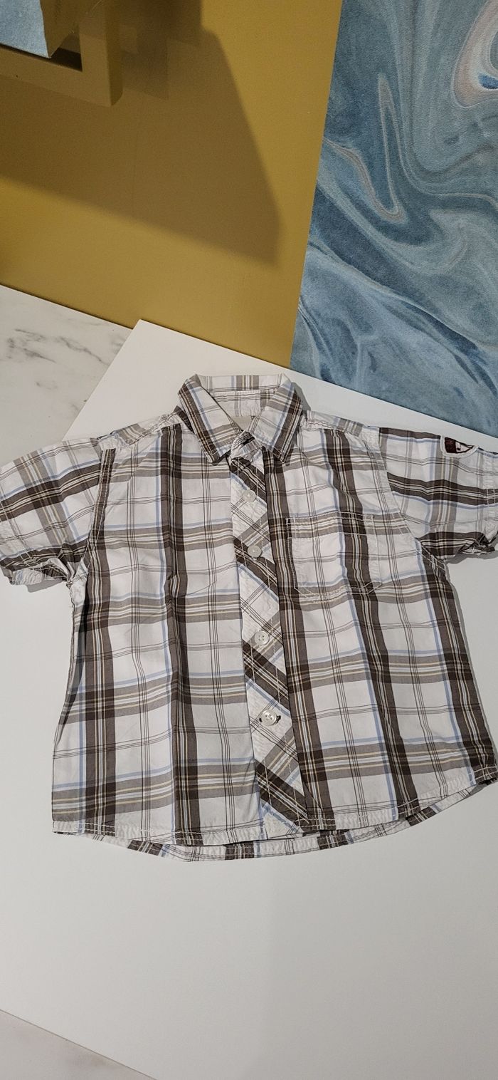 Chemise garçon a carreaux - photo numéro 2