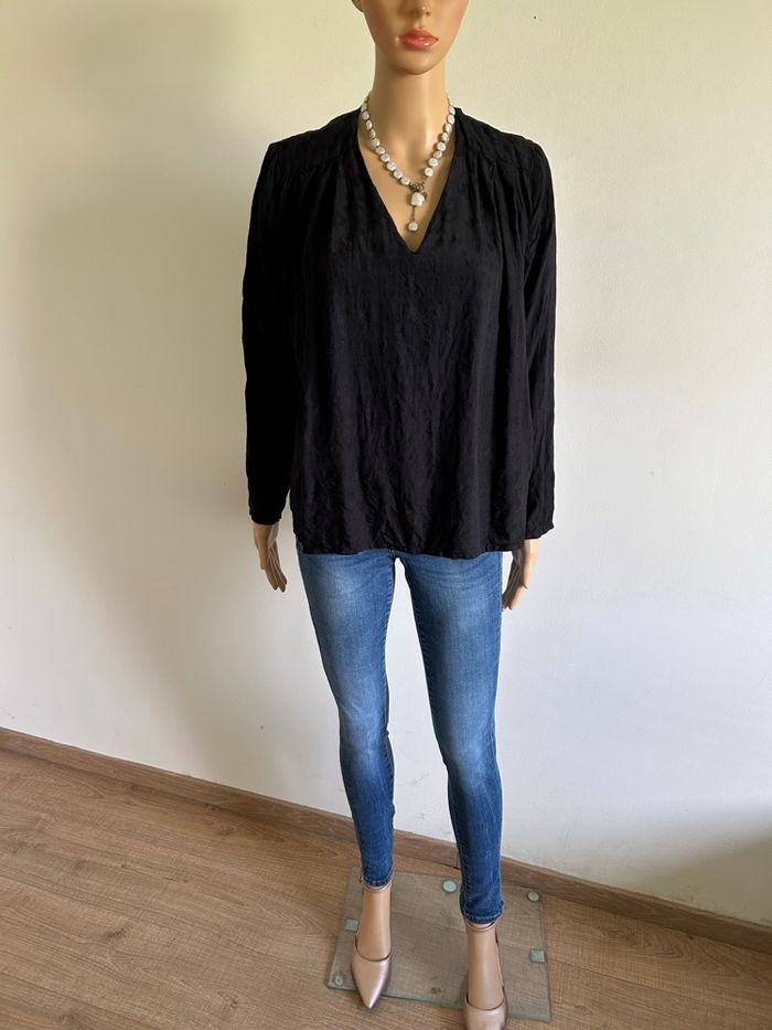 Blouse noire à manches longues Karl Marc John taille S TBE - photo numéro 3