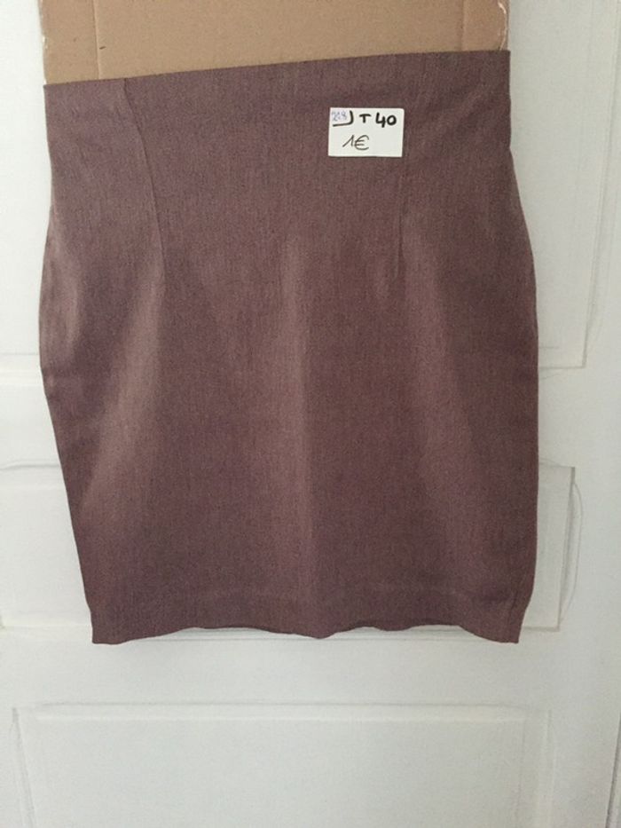 218-Jupe marron T 40-L