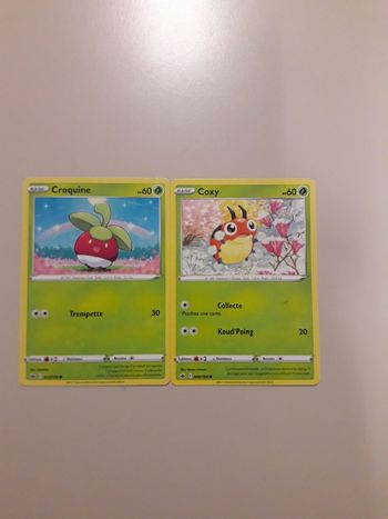 Croquine + Coxy lot de 2 cartes Pokémon neuves