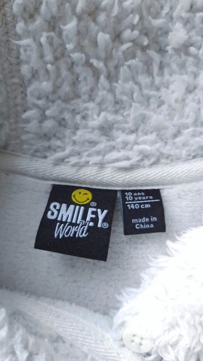 Pull long intérieur polaire  avec capuche Smiley 10 ans - photo numéro 5