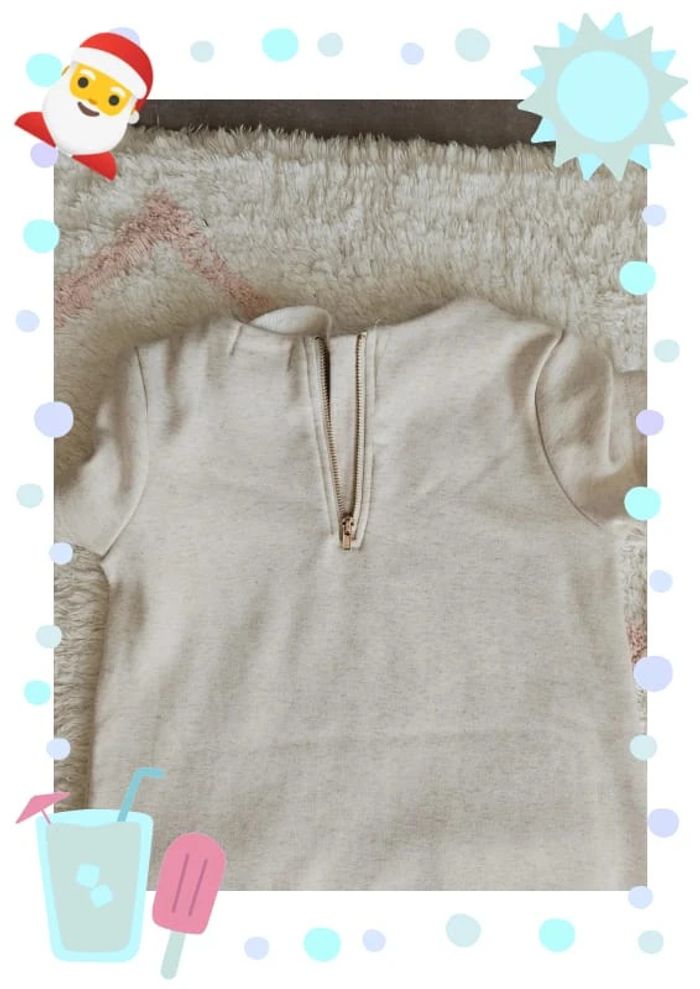 robe autonme hiver chaude taille 6 ans dpam Perle fourrure et broderie couleur beige - photo numéro 5