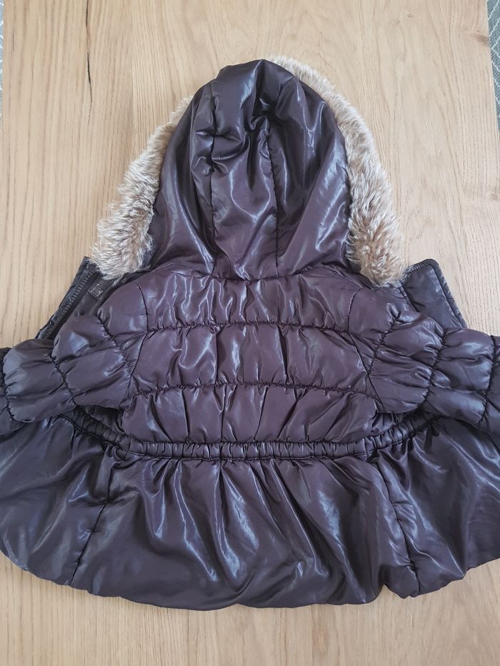 Doudoune à capuche marron et rose 12 mois bébé fille - photo numéro 7