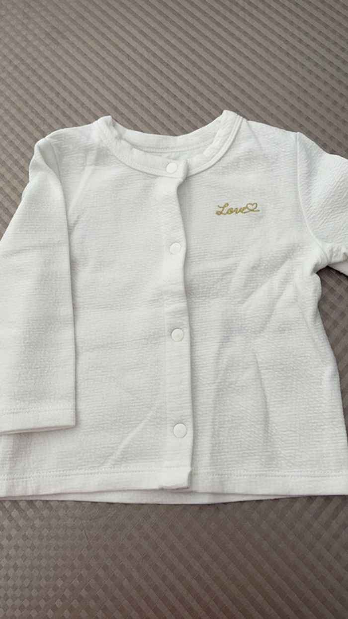 Veste habillée blanche mention Love 9 mois - photo numéro 2