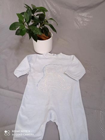 Pyjama grenouillère bleu clair