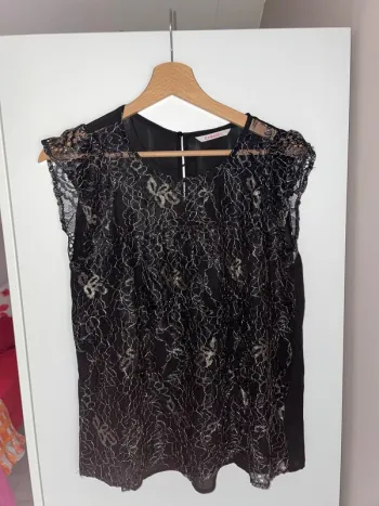 Blouse noire et dorée Camaïeu M/L