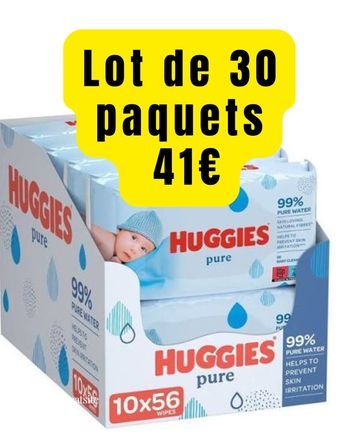 30 paquets de lingettes Huggies