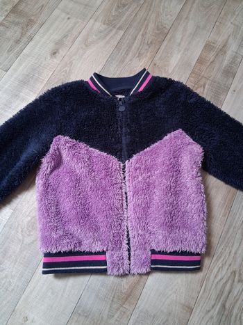 Veste ou gilet fille piloupilou violet et bleu marine 6 ans