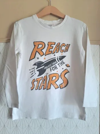 T-shirt garçon 6 ans blanc tape à l'œil comme neuf