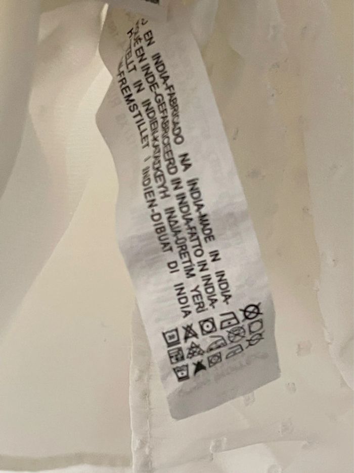 Haut blanc brodé à fleurs Zara Trafaluc coupe babydoll taille XS - photo numéro 11