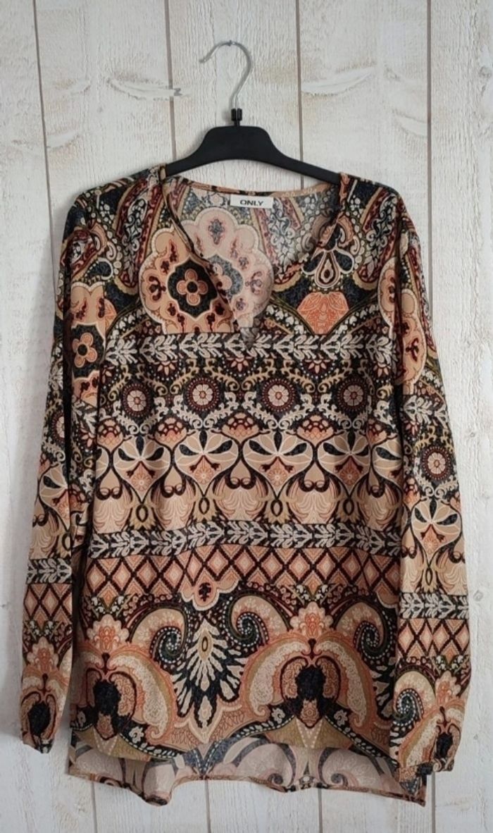 Blouse noir/marron only taille unique - photo numéro 2