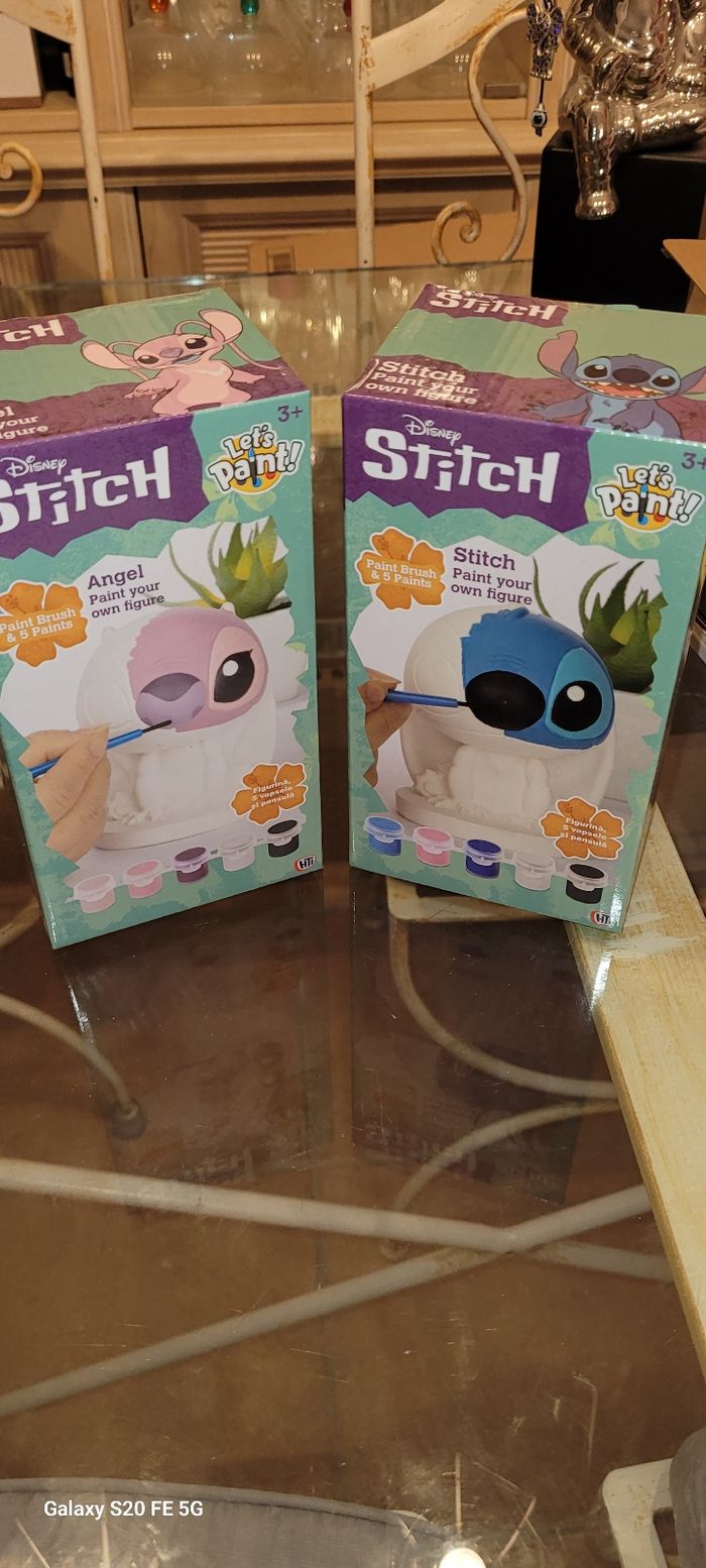 Figurines en plâtre à peindre Stich Angel Disney