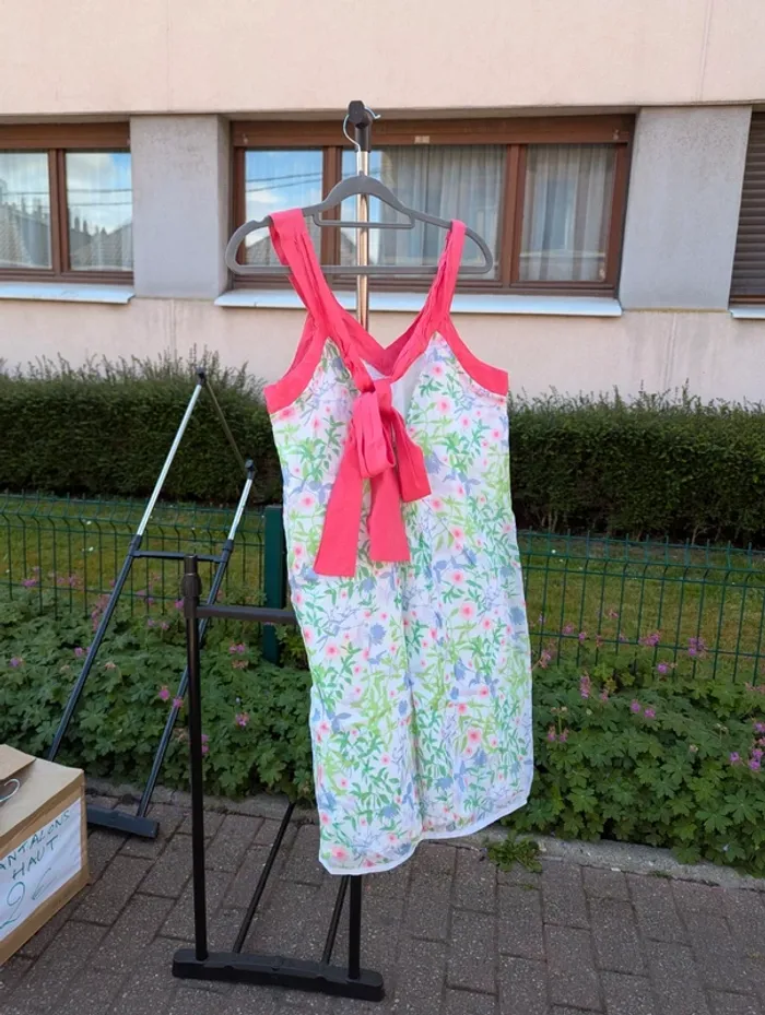 Robe rose et verte a noeud Chattawak - photo numéro 2