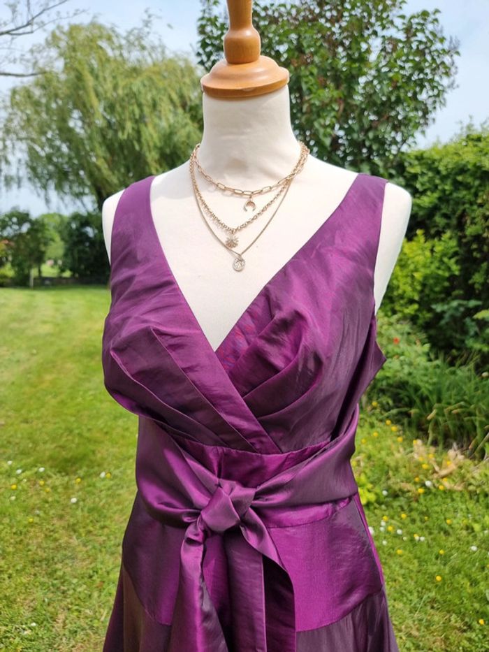 Superbe robe de cérémonie violet satiné * T40 * - photo numéro 7