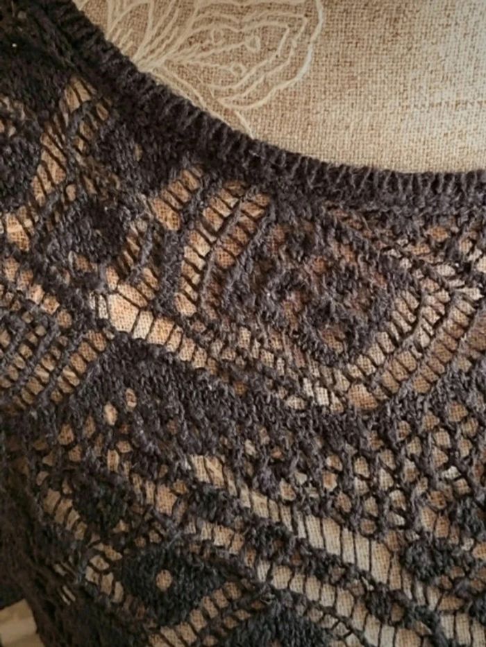 Pull en crochet noir dos ouvert La Redoute - photo numéro 3