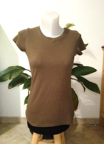 Tee-shirt uni marron taille XS - 100% coton