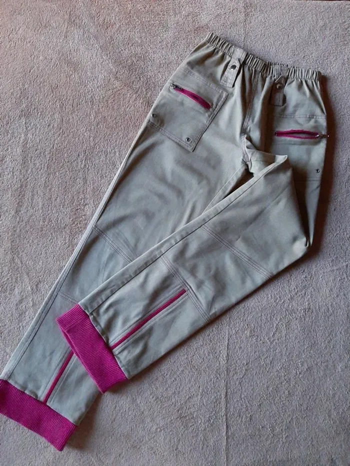 Pantalon beige soutenu et rose "KEKOS" 13ans