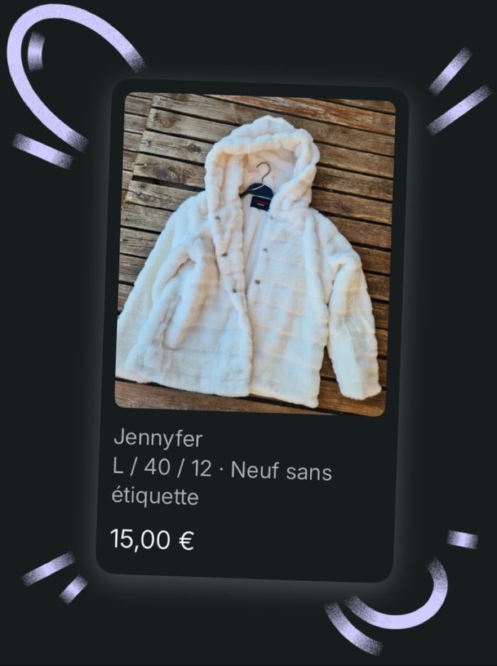 manteau d'hiver en fausse fourrure blanche de la marque Jennyfer. - photo numéro 6