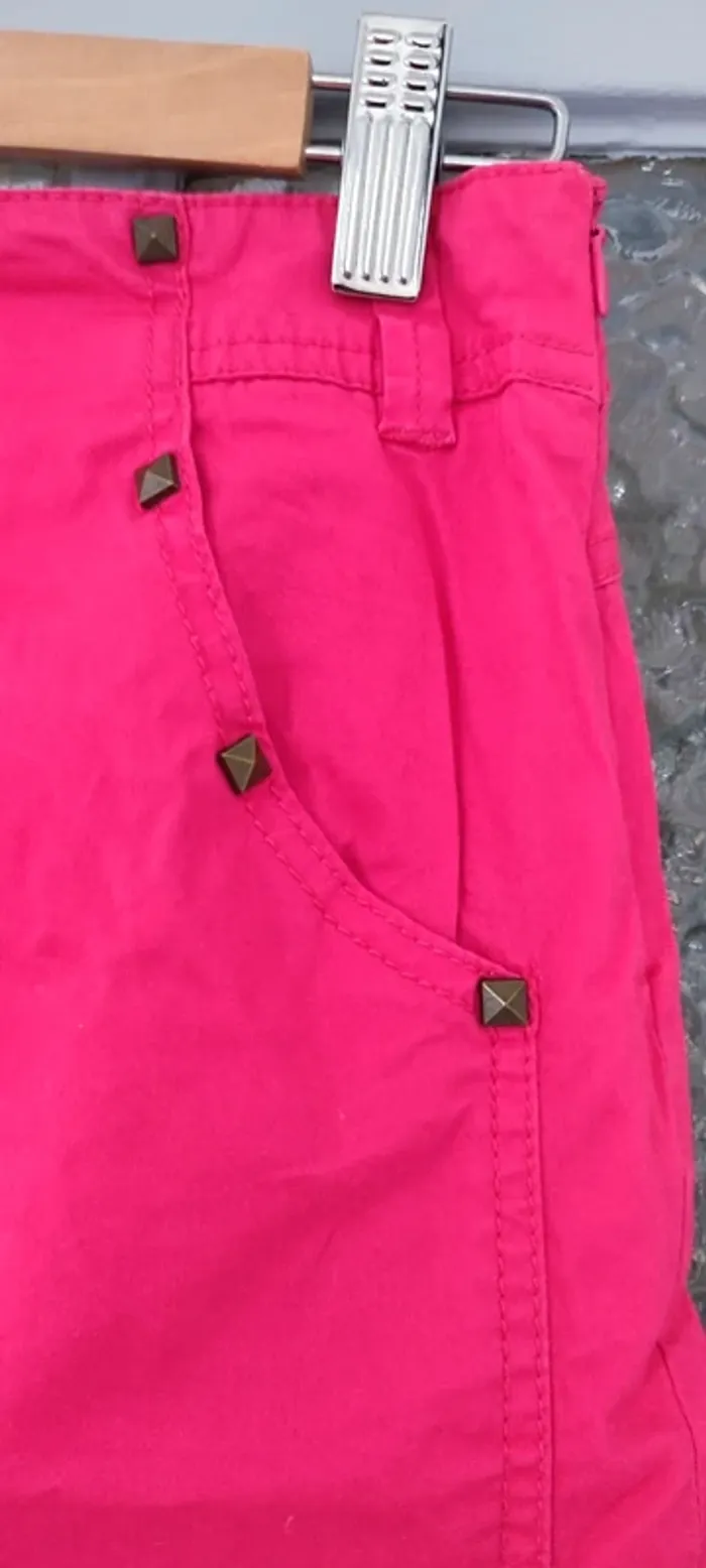 Jupe rose vif, en coton, Camaïeu taille 36 - photo numéro 4
