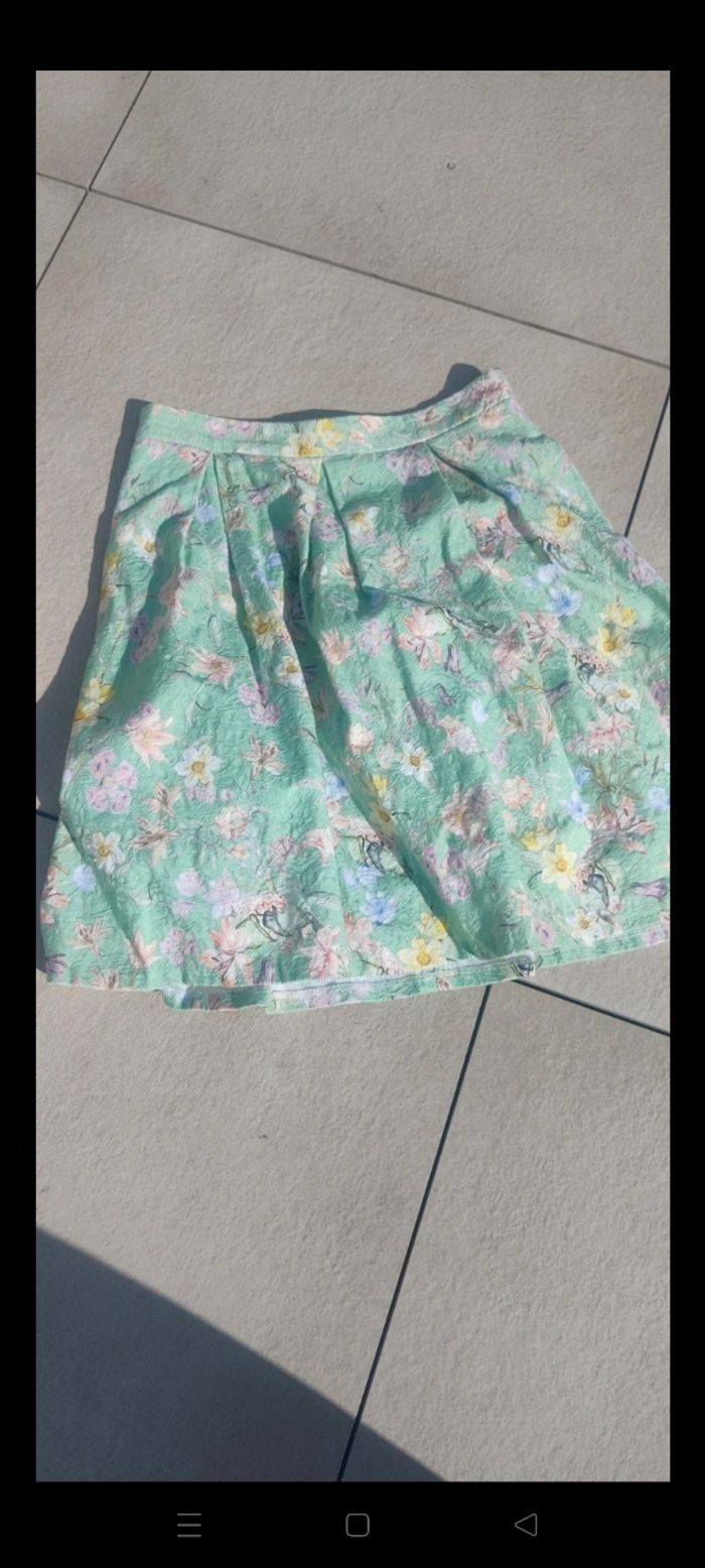 Jupe mi genou Naf Naf taille 38 vert pâle
