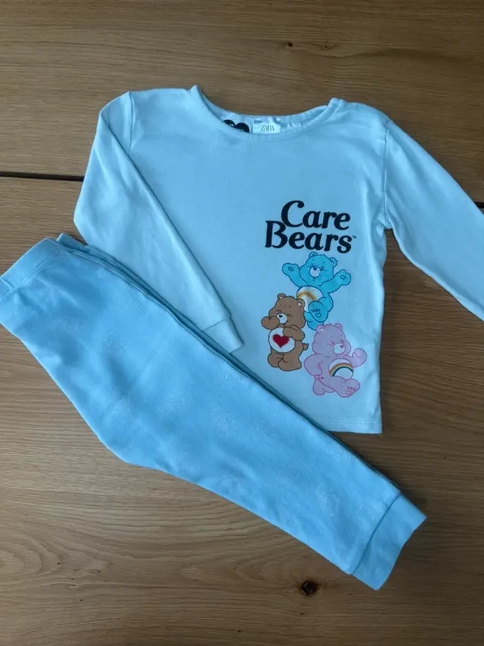 Pyjama 2 pièces bleu clair thème Bisounours/Care Bears - Taille 4 Ans - photo numéro 3