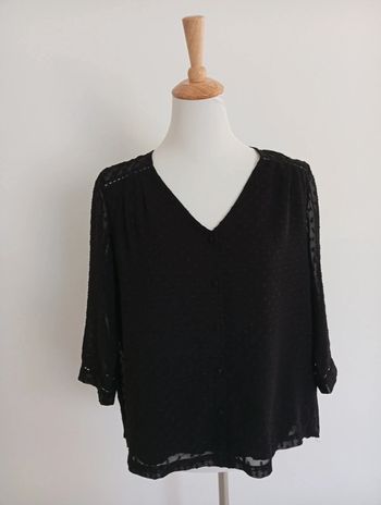 Blouse fluide noire transparente Ycoo taille S