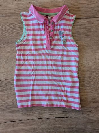 Débardeur rayé rose et blanc Orchestra - Taille 4 ans