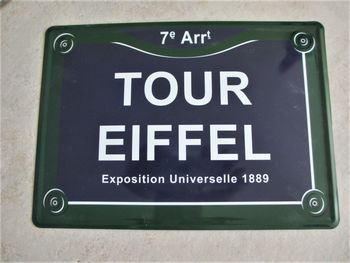 Plaque déco métal Paris Tour Eiffel (iDécalé)