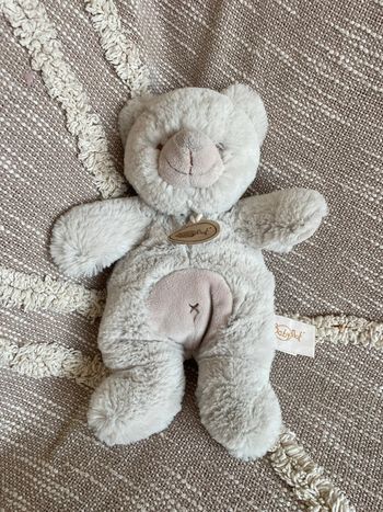 Peluche doudou 27cm babynat ours gris très bon état
