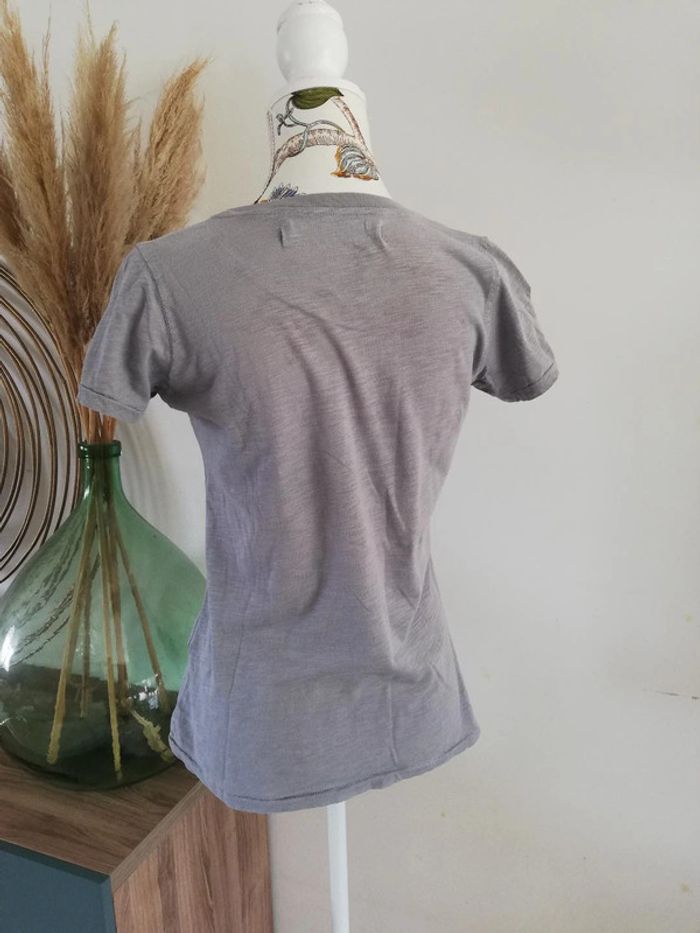 Tshirt à manches courtes Zara gris à strass Taille M - photo numéro 2