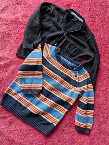 Très beaux pull raué et gilet boutonné