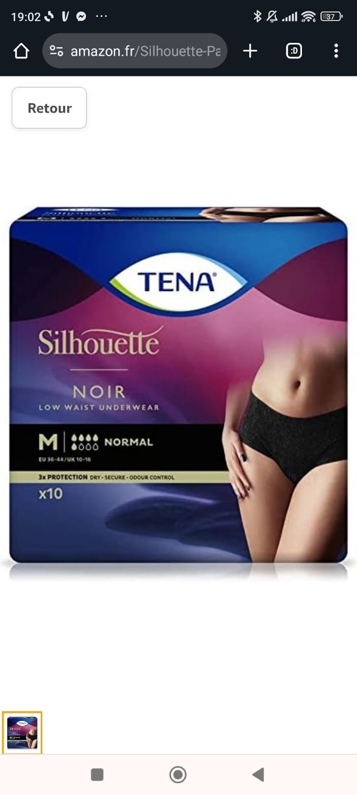 Tena silhouette 2 paquets taille m
