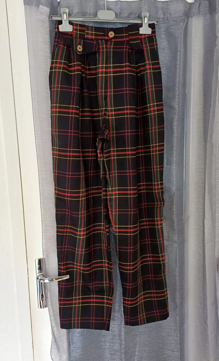 Pantalon écossais taille haute Verdosa taille 36 - photo numéro 3