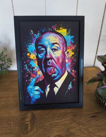 Poster Affiche A4 (21 × 29,7 cm) pop art coloré – Déco murale Inspirée de Hitchcock